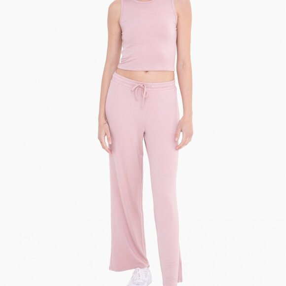 Mid-Rise Pink Lounge Terry Pant - Mono B - Picture 4 of 4